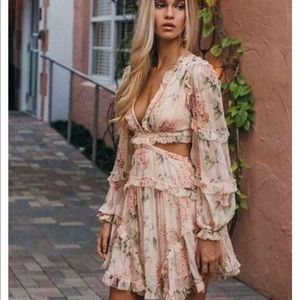 Dresses - Floral Chiffon Boho Deep V neck backless Dress Dresses - Floral Chiffon Boho Deep V neck backless Dress